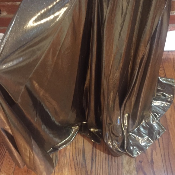 Alyce Designs gold strapless gown - Picture 10 of 13